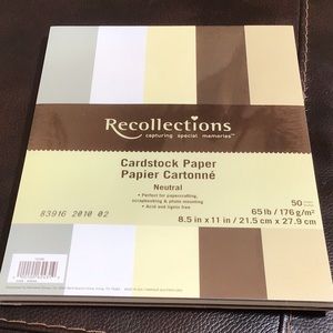 🌾 Recollections Cardstock Paper, 8 1/2" X 11" In Neutral - 50 Sheets